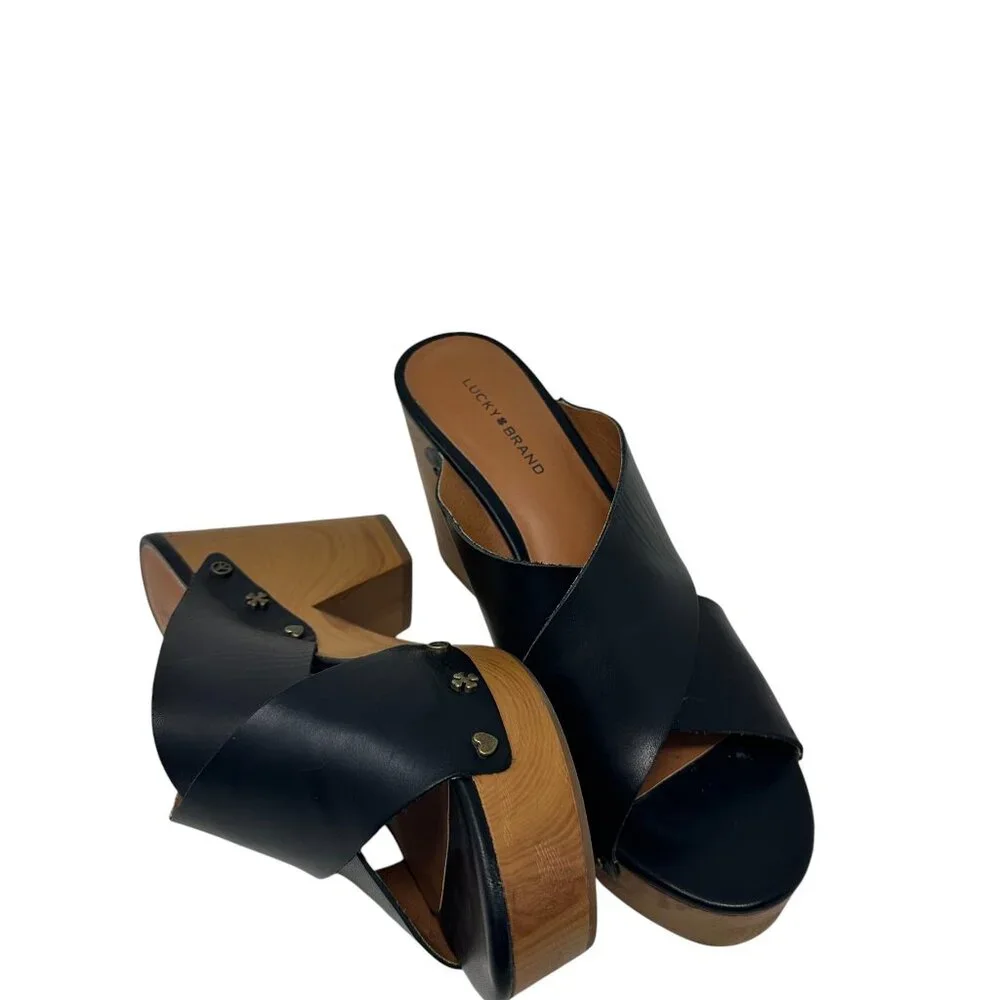 Lucky Brand Takara Sandal -Black-Womens‎ size 8.5